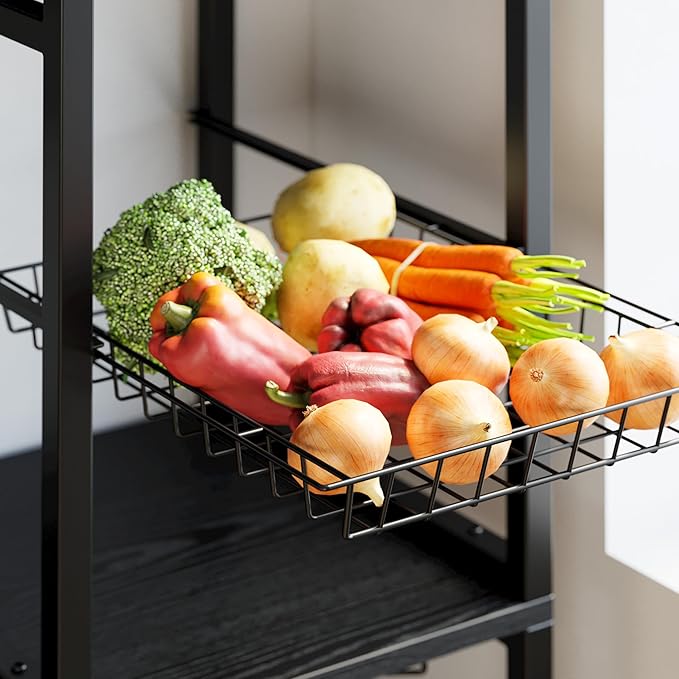 IRONCK Bakers Rack with 2 Storage Cabinets and Power Outlet, 45.3 Inch - Image 6