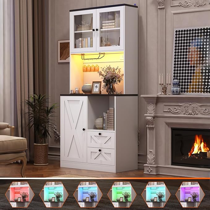 71" Tall Coffee Bar Cabinet - Image 6
