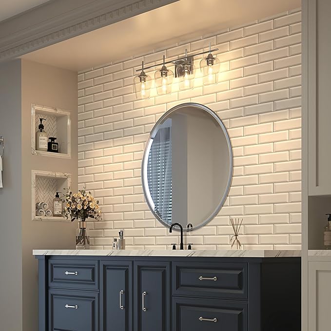 VONLUCE Bathroom Vanity Light, 4 Light Bathroom Light Fixture Over Mirror - Image 8