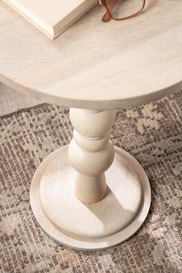 Kate and Laurel Wegner Traditional Wooden Round Side Table, 16 x 26, Elegant - Image 6