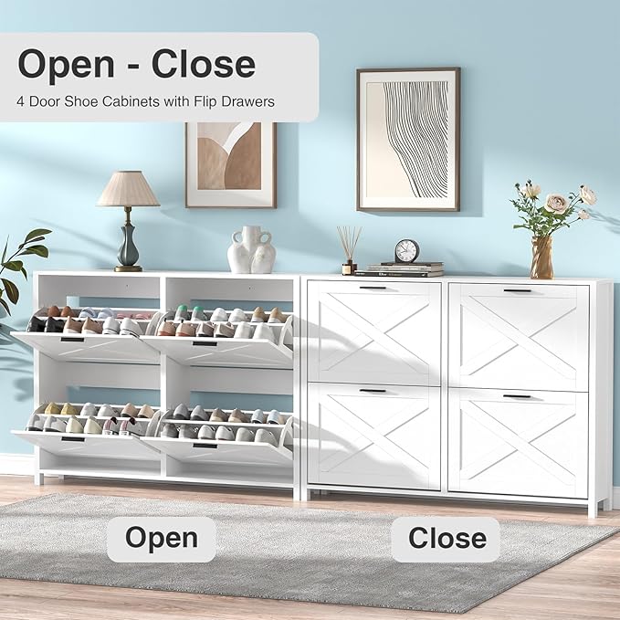 47" W Large Shoe Storage Cabinet - Image 4