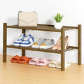 Smiry Shoe Rack, 2 Tier Thick Bamboo Shoe Organizer, Stackable Free Standing by Smiry