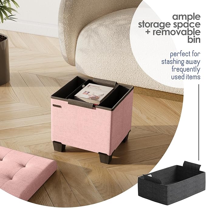 STORAGEBUD Storage Ottoman Cube - Image 4