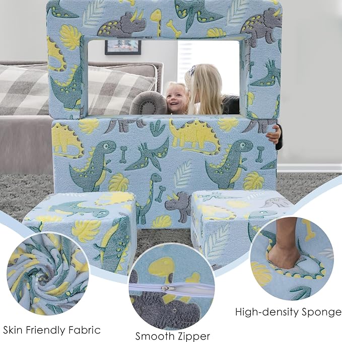 MeMoreCool Modular Kids Sofa, Toddler Play Couch Fold Out - Image 8