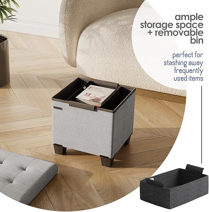 STORAGEBUD Storage Ottoman Cube - Image 3