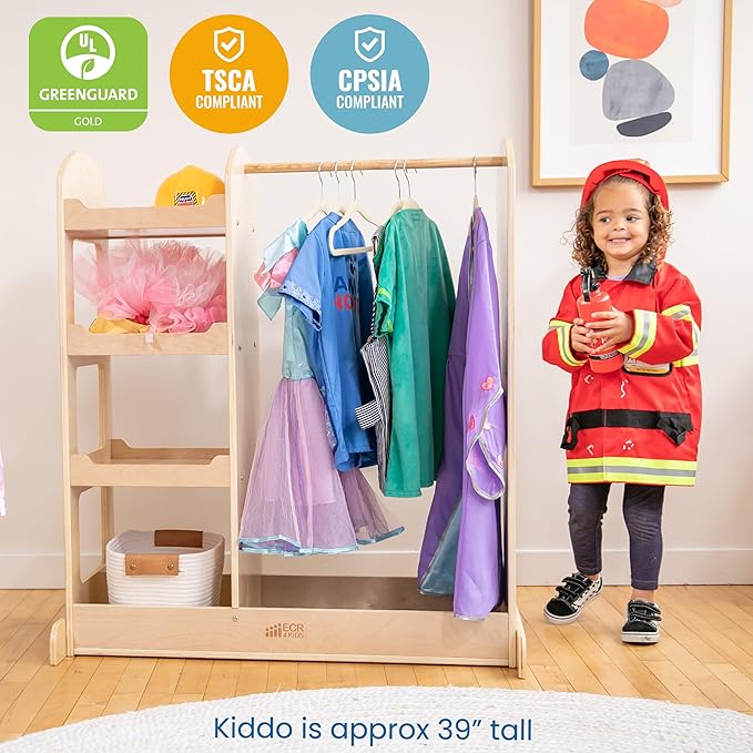 ECR4Kids Dress Up Center with Mirrors, Costume Organizer - Image 6