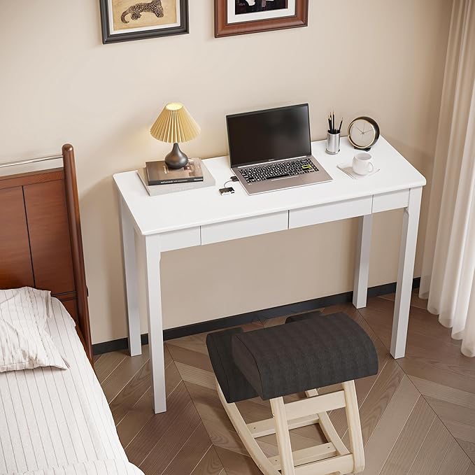 Solid Wood Desk with Drawers - Image 5
