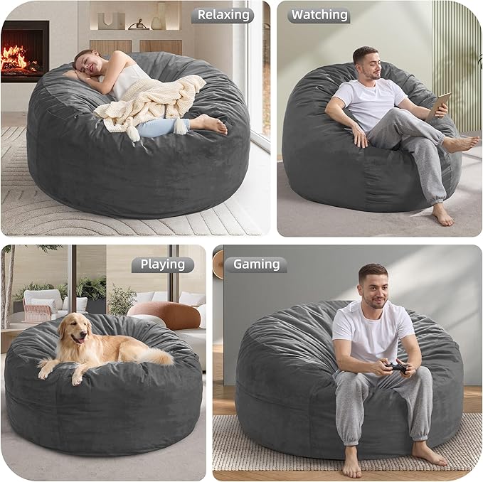 Hobestluk 5FT Bean Bag Chair Giant Bean Bag Chairs - Image 5