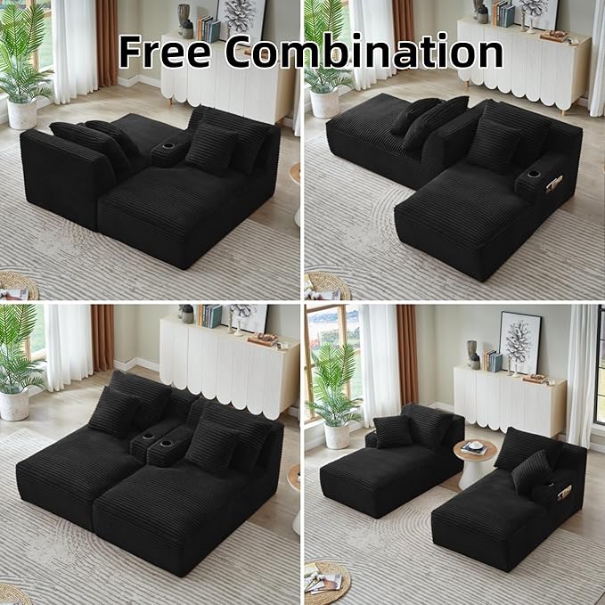 Oversized Sectional Double Chaise Lounge, Compressed Boneless Lounge Chaise - Image 3