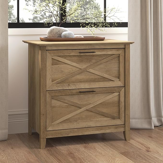 Bush Furniture Key West Lateral File Cabinet, Modern Farmhouse 2 Drawer File - Image 2