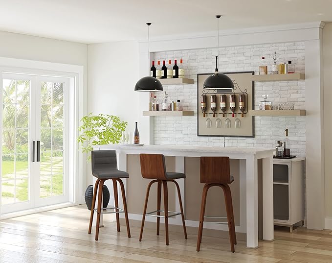 Vienna 30" Swivel Bar Stool in Walnut Wood Finish - Image 2