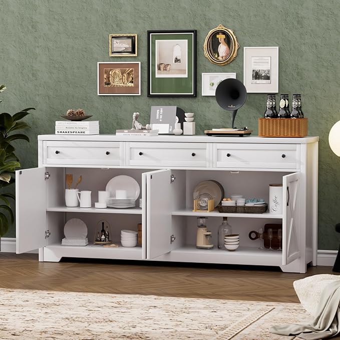 66'' Farmhouse Sideboard Buffet Cabinet - Image 5
