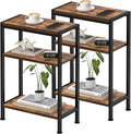 Narrow Side Table for Small Space Set of 2, 3-Tier Small End Table by HOME