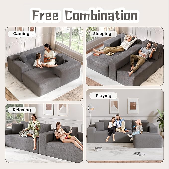 Cloud Sectional Couch, 104”L-Shape Oversized Sofa - Image 3