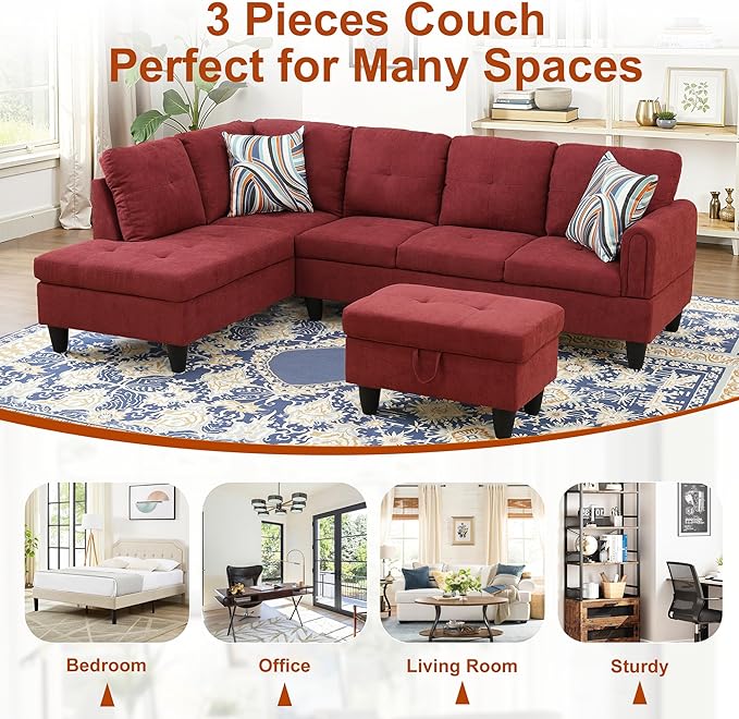 Osparple L Shaped Couch Sectional Couches - Image 7