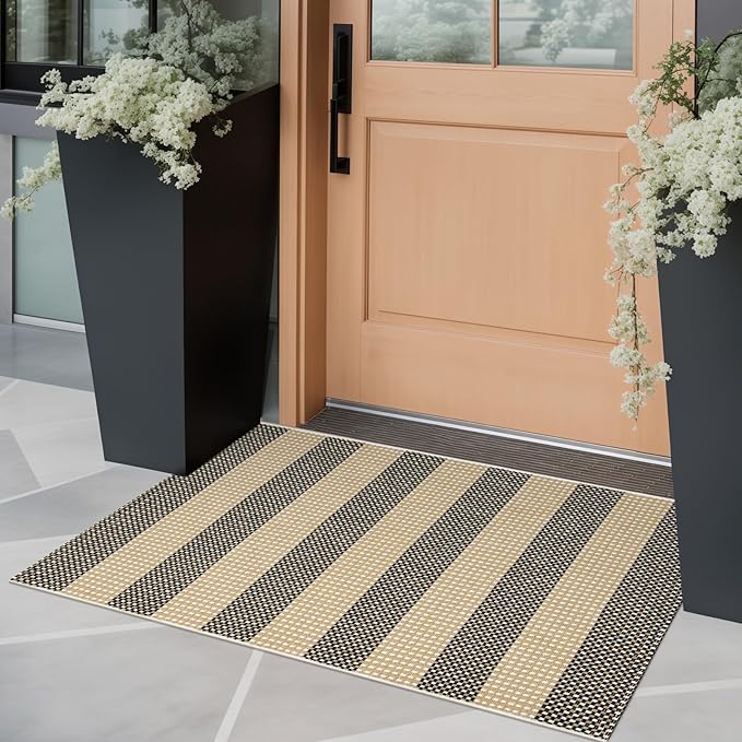 OJIA Fall Front Door Mat Outside Entrance 24"x35" Tan Halloween Doormat Front - Image 2