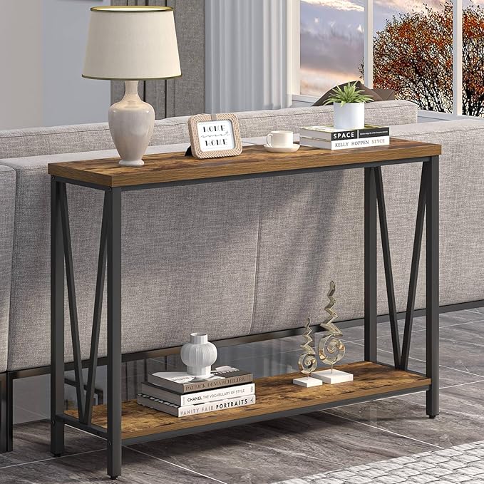EXCEFUR Entryway Table, Narrow Sofa Console Tables Behind Couch, Modern Entry - Image 5