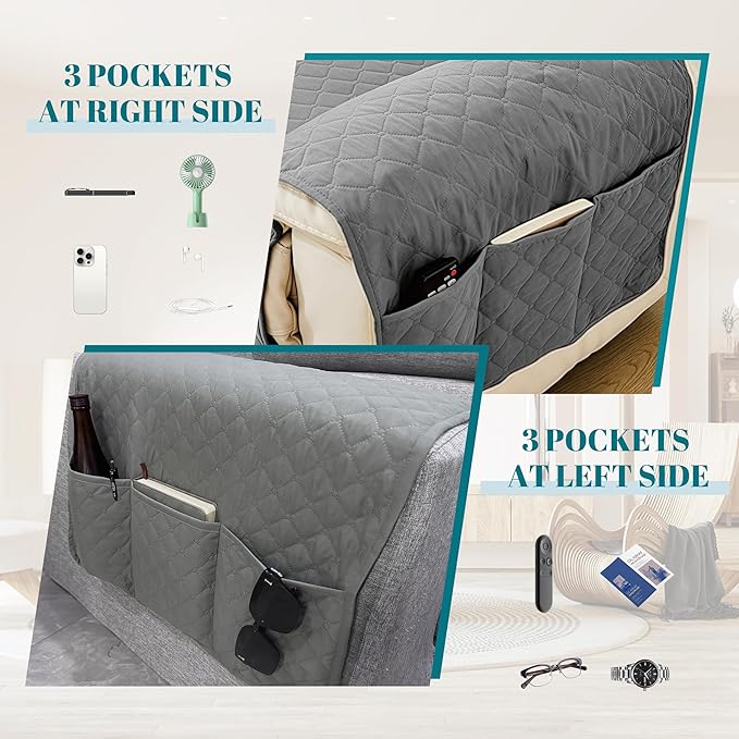 MEHIDFY Sofa Seat Arm Cover, Waterproof Couch Armrest Protector, Anti-Slip Sofa - Image 3