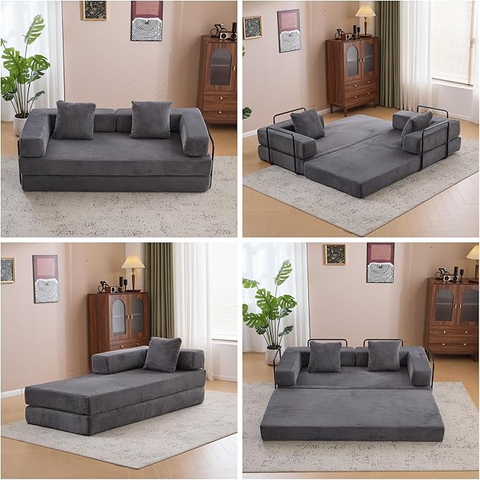 Convertible Sofa Bed, Compression Futon Sofa - Image 4
