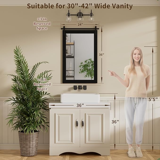 Black Farmhouse Mirror - Image 7