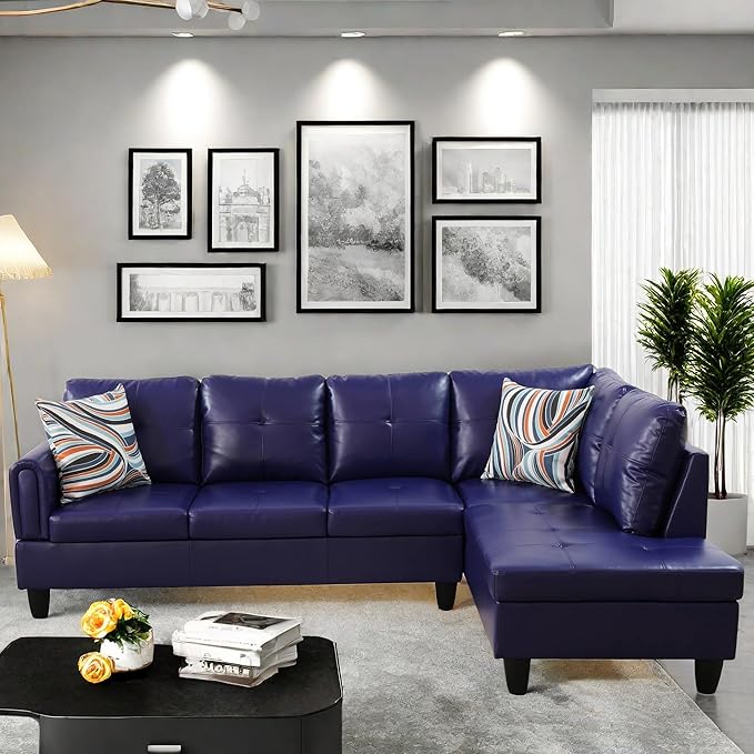 Convertible Leather Sectional Couch, Modern L Shaped Couch - Image 3