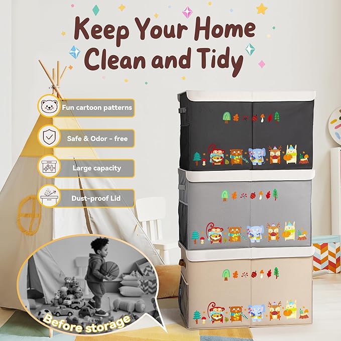 80L Large Toy Storage Box with Lid, Large Toy Box Chest - Image 6