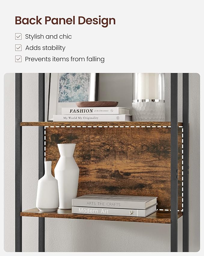 VASAGLE 6-Tier Bookshelf, Book Shelf, Industrial Bookcase, - Image 5
