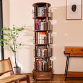 ZZV Solid Wood Rotating Bookshelf, 360° Display Bookcase by ZZV
