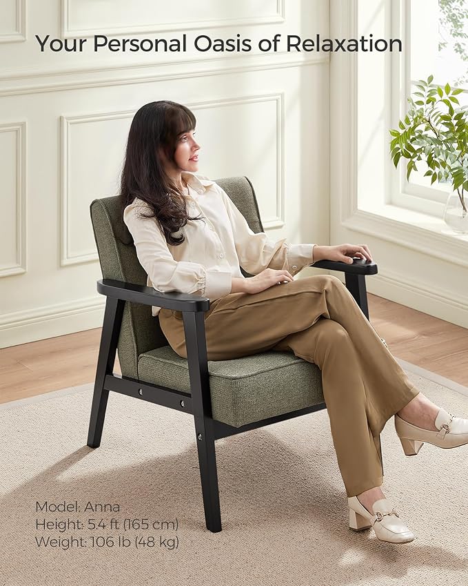 SONGMICS Accent Leisure Chair, Mid-Century Modern Arm Chair - Image 4