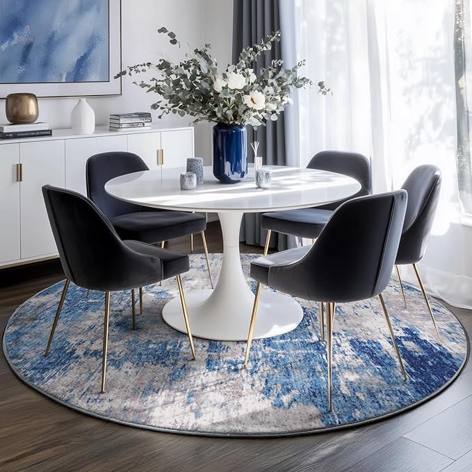 Washable Area Rugs 4ft Non-Slip Modern Abstract Soft - Image 4