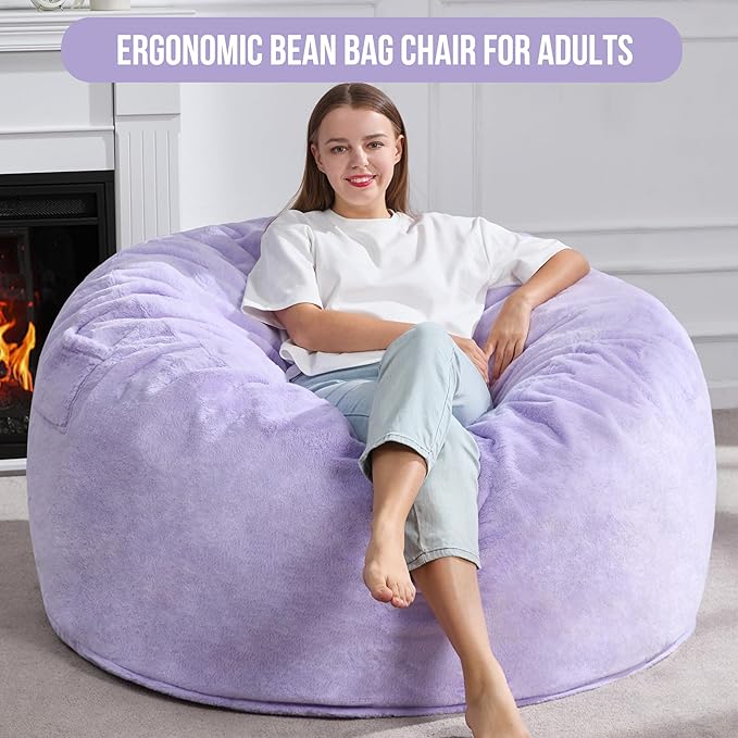 Hobestluk 5ft Bean Bag Chairs for Adults Large Beanbag Chair - Image 3