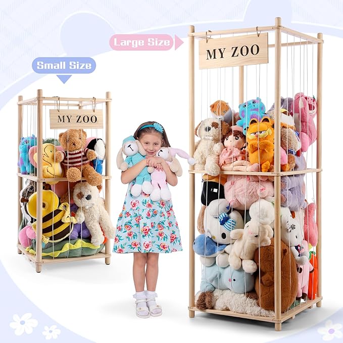 Stuffed Animal Storage Zoo, Wooden Stuffed Animal Organizer - Image 7