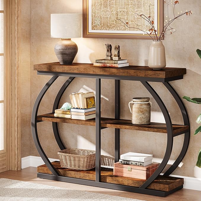 Tribesigns 41.3" Console Table, Industrial 3-Tier Entryway Table - Image 4