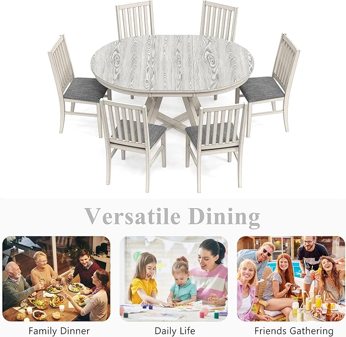 6-Piece Solid Wood Dining Table Set - Image 3