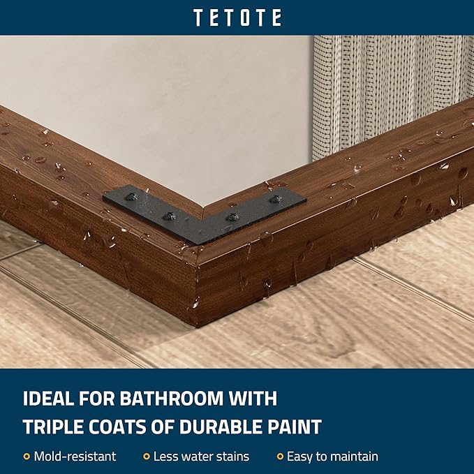 TETOTE 18 x 26 Walnut Wood Mirror - Image 3