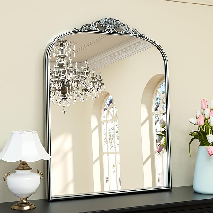 Keonjinn Vintage Mirror 30" x 36", Arched Decorative Mirror by Keonjinn