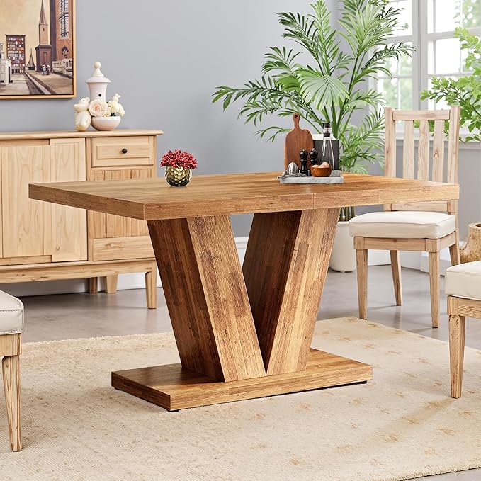 NicBex 47" Dining Table for 4 People, Farmhouse Dinner Table Small Dining Room by NicBex