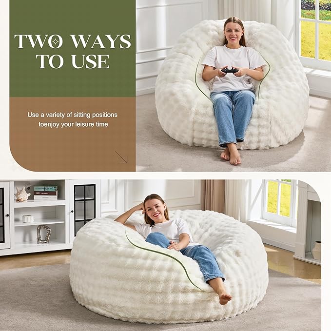 Hobestluk Bean Bag Chairs 5ft Beanbag Chair - Image 3