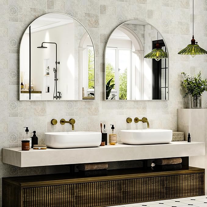 Arched Bathroom Mirror, 32x34 Inch - Image 8