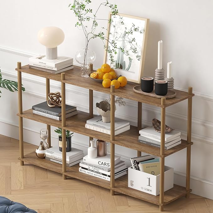 YGYQZ 3 Tier Short Book Shelf, 6 Cube Storage Shelf Organizer Bookshelf by YGYQZ