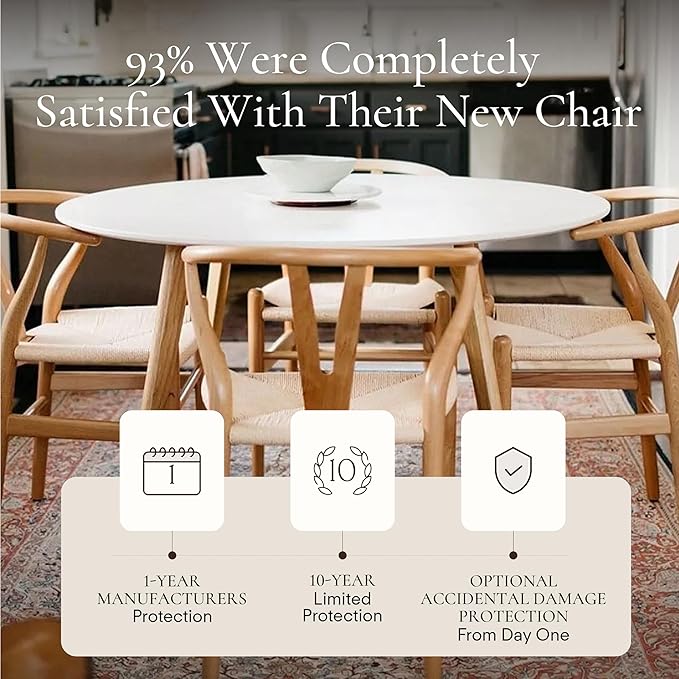 POLY & BARK Weave Dining Chairs – Mid-Century Modern Wishbone Dining Chairs - Image 8