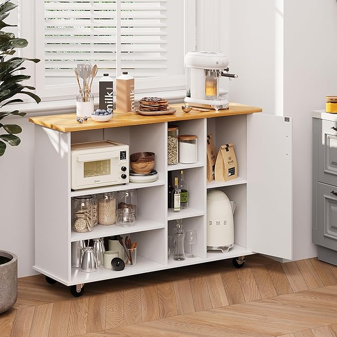 Shintenchi 47”W Kitchen Storage Island Cart - Image 2