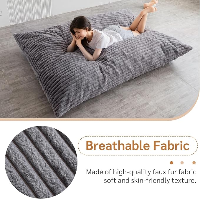 BYBYME 3 in 1 Bean Bag Chairs, Bean Bag Bed - Image 8
