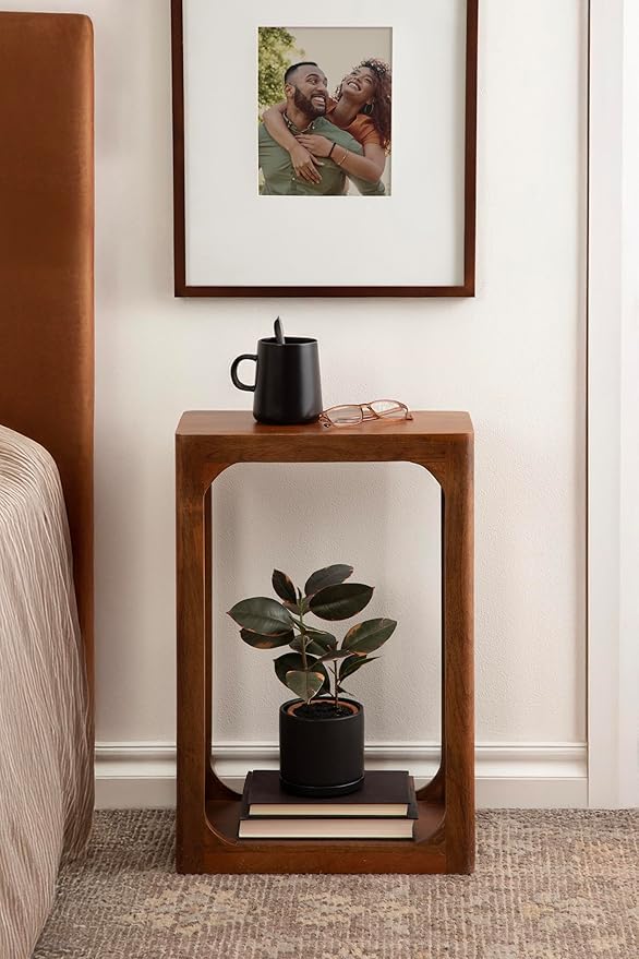 Kate and Laurel Dahl Modern Slatted Wooden Slim Side Table - Image 4