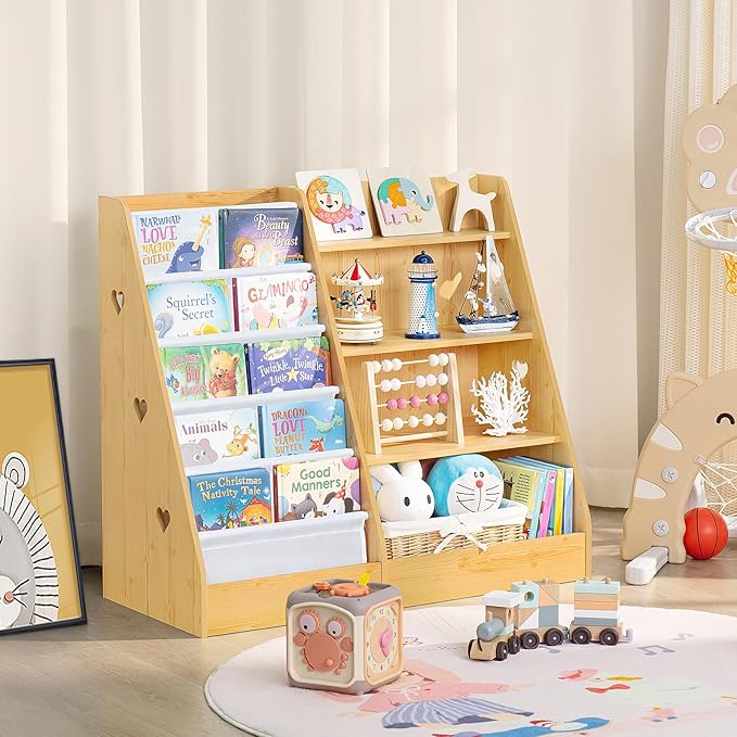 Lerliuo 4 Tier Kids Bookshelf and Storage Organizer, Five Layer Sling Children - Image 2