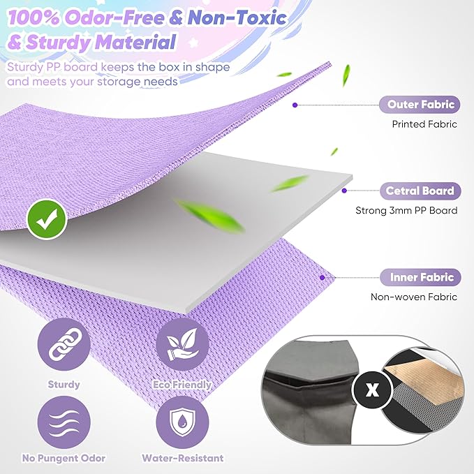 Extra Large Toy Box, Toy Chest for Kids Boys Girls, Collapsible Sturdy Storage - Image 3