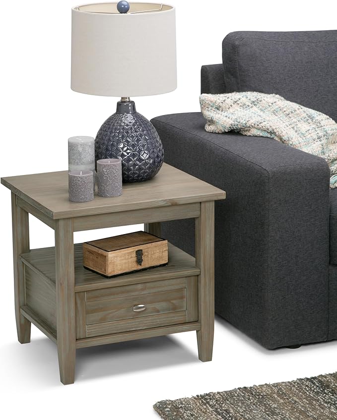 SIMPLIHOME Warm Shaker SOLID WOOD 20 inch Wide Rectangle Transitional End Side - Image 12