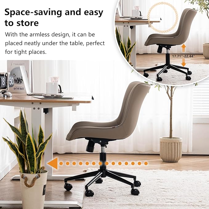 YOUNIKE Khaki Comfy Home Office Desk Chair - Image 6