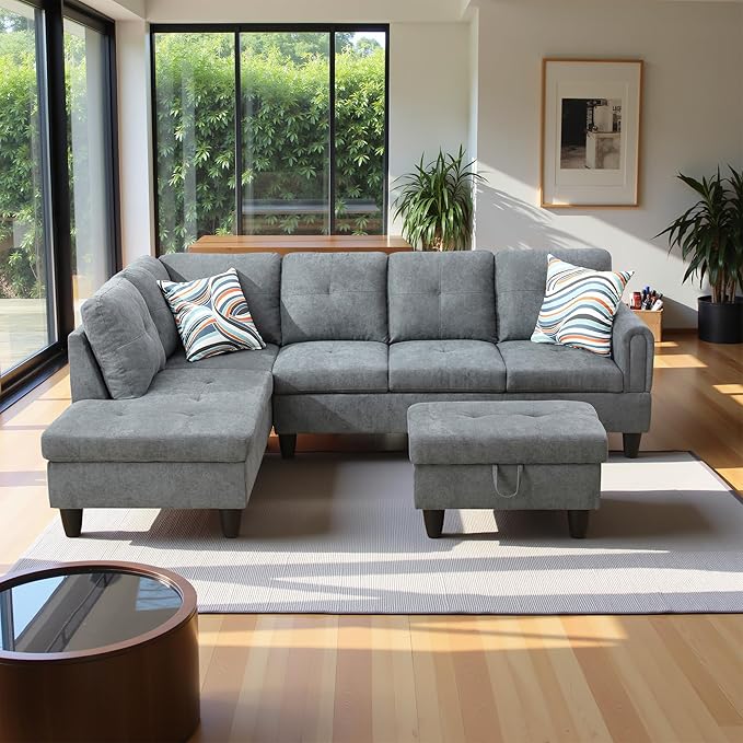 97" Oversized Sectional Couch, L Shaped Couch - Image 3