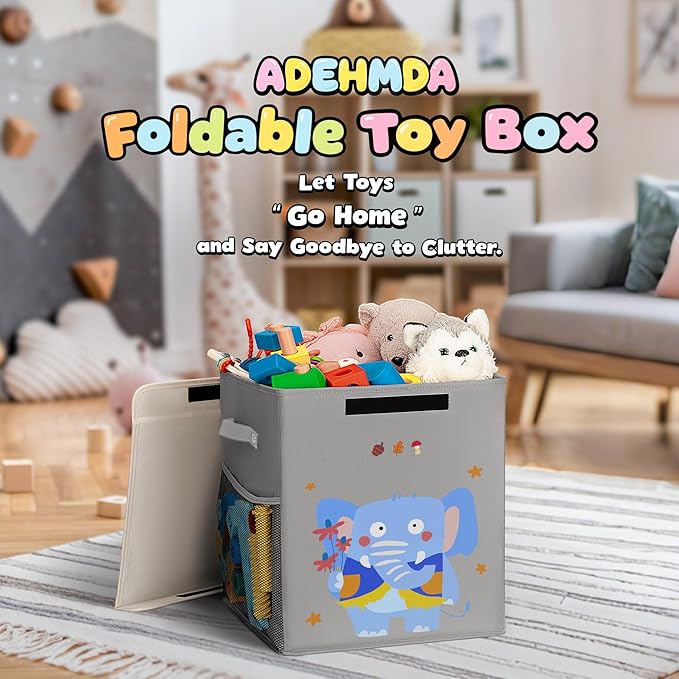 40L Large Toy Storage Box with Lid, Large Toy Box Chest - Image 4